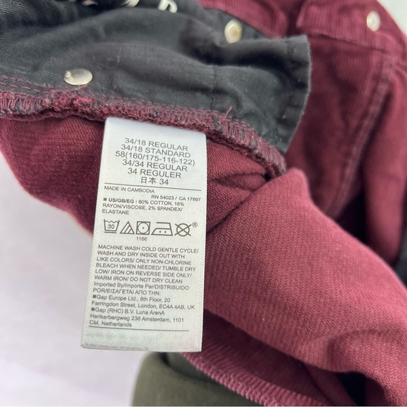 Gap maroon corduroy 70s Flare High Rise pants 18 34 - Picture 9 of 9